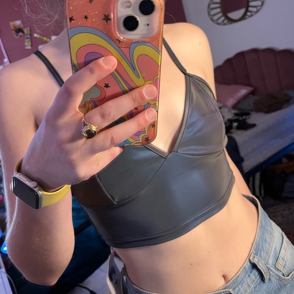 NWT Do Myself Reflective Holographic Cropped Tank for Going Out, Rave, Festival - Picture 3 of 5